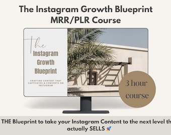 Instagram Growth Blueprint Course: MRR & PLR, Faceless Digital Marketing (Digital Download)