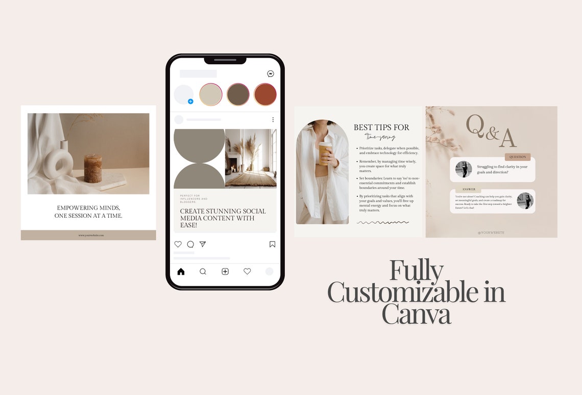Customizable Social Media Template Canva Design for Content Creators