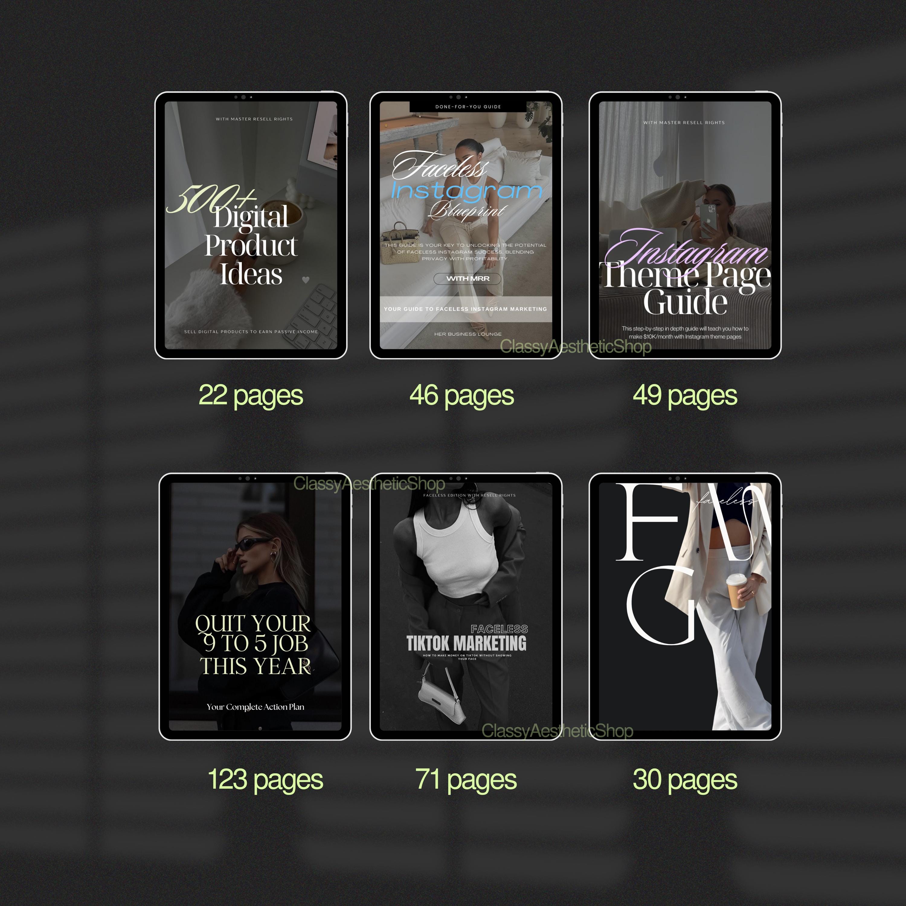 Faceless Digital Marketing Guide Bundle: MRR PLR Canva Templates ...
