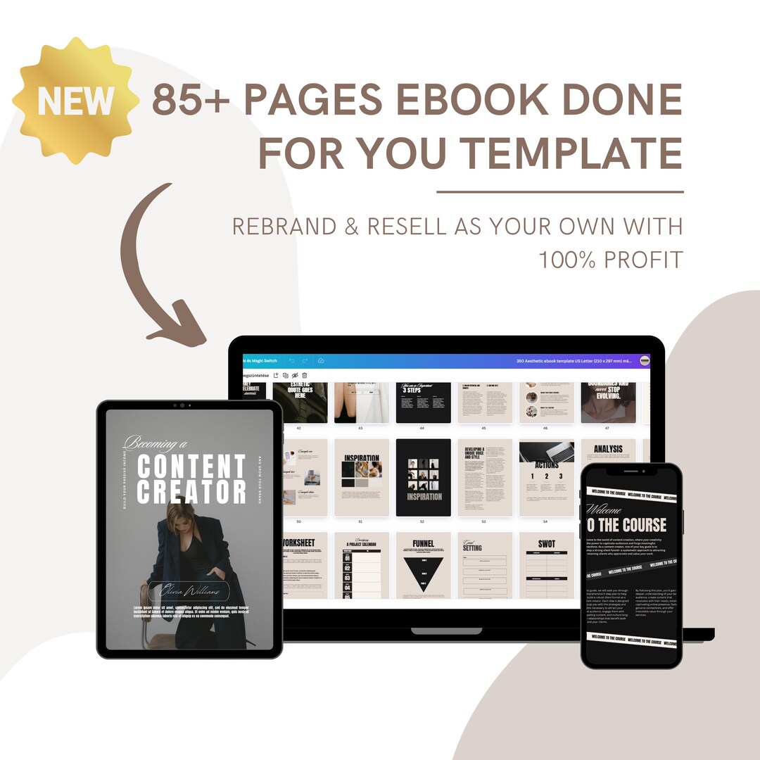 85 Page Done-for-you Ebook Canva Template With PLR | Editable Ebook ...