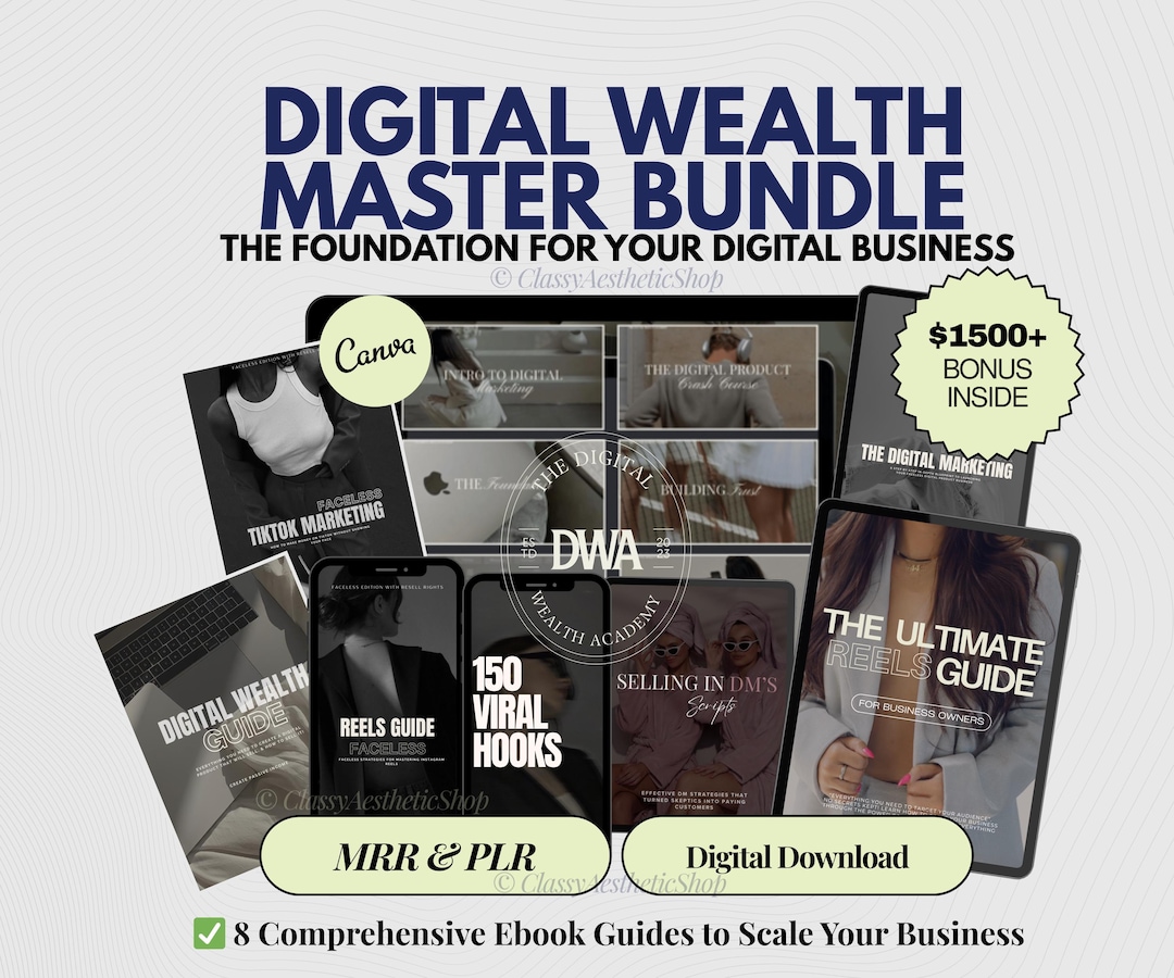 Faceless Digital Marketing Wealth Bundle | MRR & PLR | Step-by-step ...