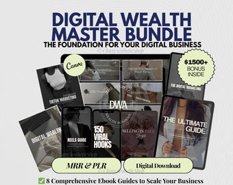 Faceless Digital Marketing Wealth Bundle | MRR & PLR | Step-by-Step Ebooks | Social Media Marketing, Done-For-You Digital Products, Canva