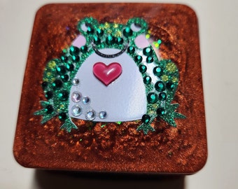 Square Frog-Topped Jewelry Box - Charming Trinket Storage