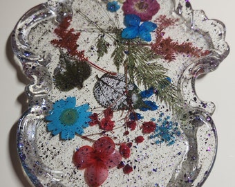 Floral Jewelry/Trinket Tray - Elegant Storage & Display