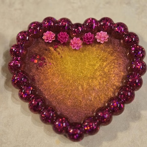 Gold Heart marbled Tray – Vanity decor trays for perfume and jewelry, Vanity Tray Pink and Gold, Jewelry Tray for Vanity Pink and Gold Tray