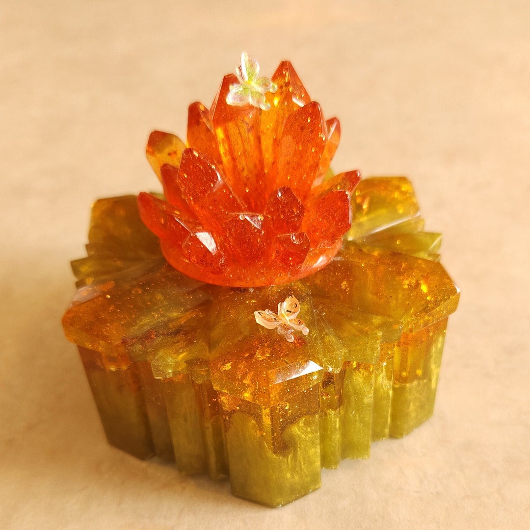 Crystal Trinket Box With Butterflies Etsy