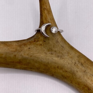 Vintage Moon and Star of Islam Cocktail Ring  Band 925 Sterling Silver
