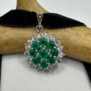 Vintage Green Chrome Diopside Choker 925 Sterling Silver Necklace