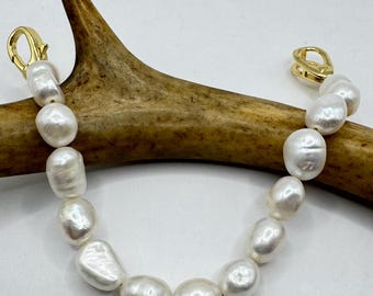 Vintage Pearl Bracelet: Gold Filled Stacking Tennis Bracelet