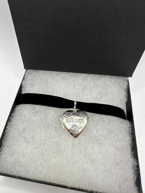 Vintage Style Mom Heart locket 925 Sterling Silver - image 7