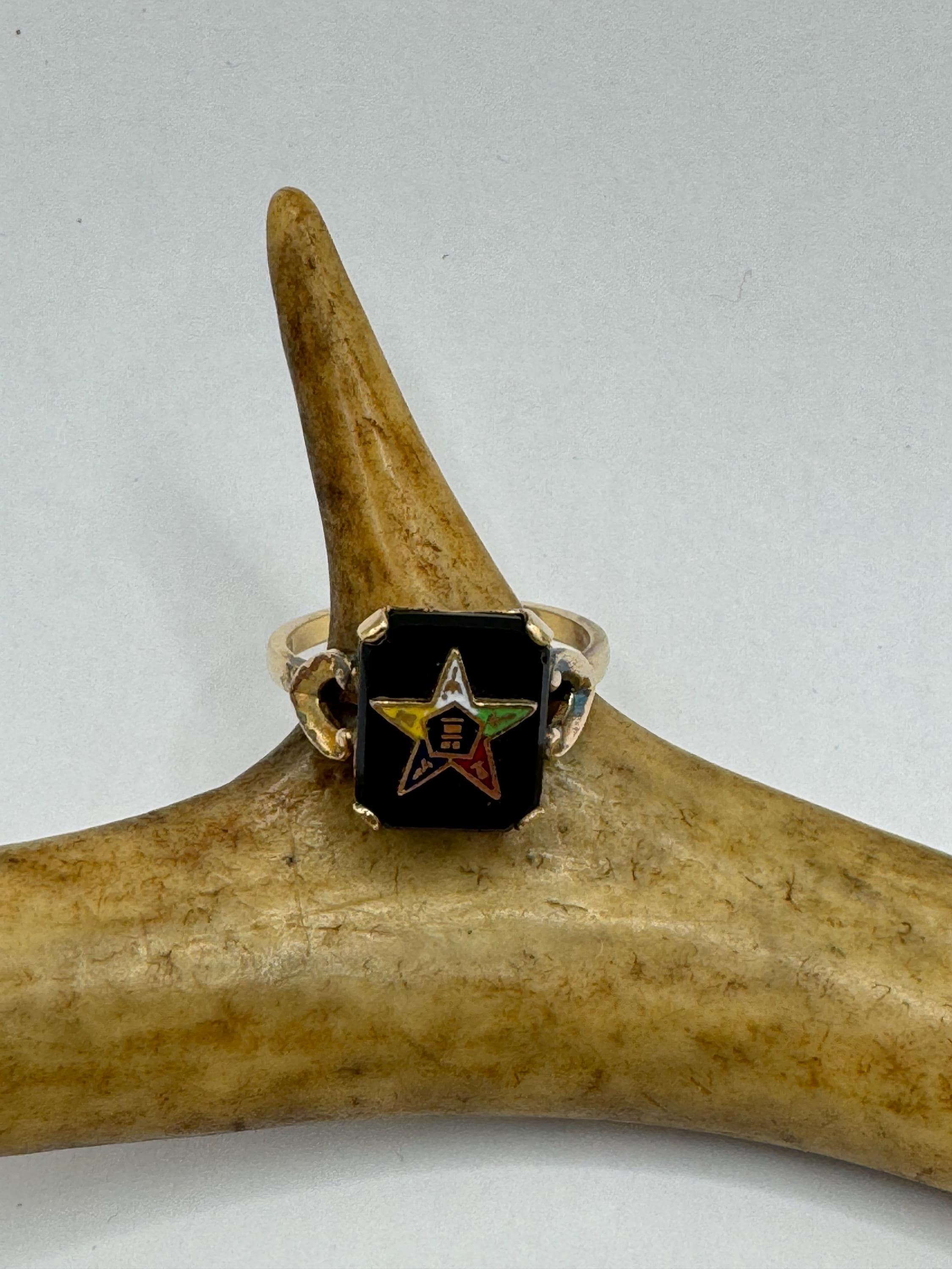 ヴィンテージ ゴールドフィルド イースタン スター リング：ブラック