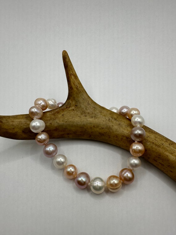 Vintage Pink and White Pearl Hand Knotted Bracele… - image 4