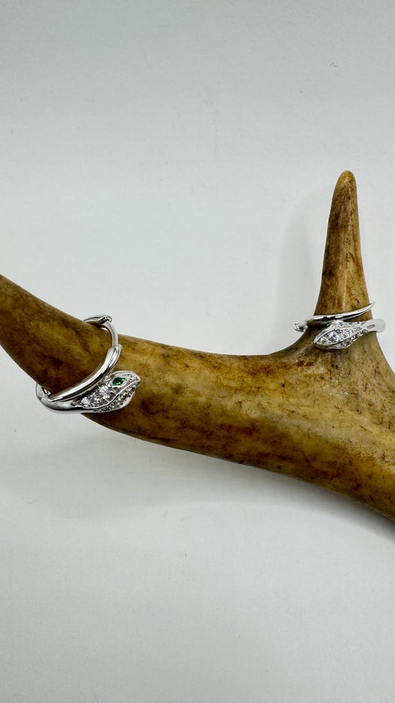 Vintage Snake Serpent Earrings 925 Sterling Silver