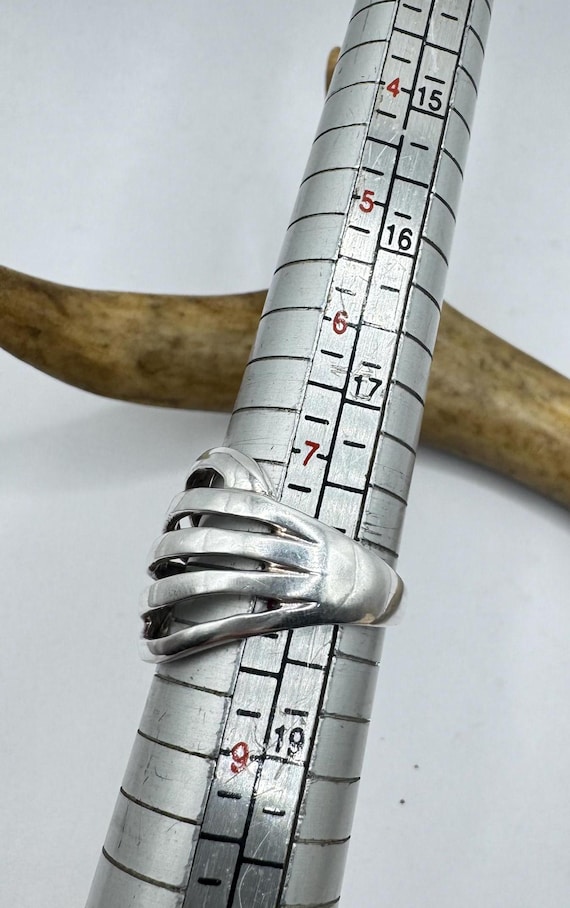 Vintage Boho Sterling Silver Statement Ring - Siz… - image 5