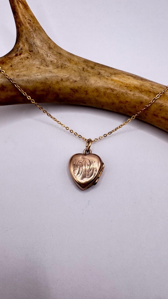 Vintage Gold Locket Gold Filled Heart Pendant Photo Memory Charm Engraved  Mum Golden 925 Sterling Silver Chain Necklace