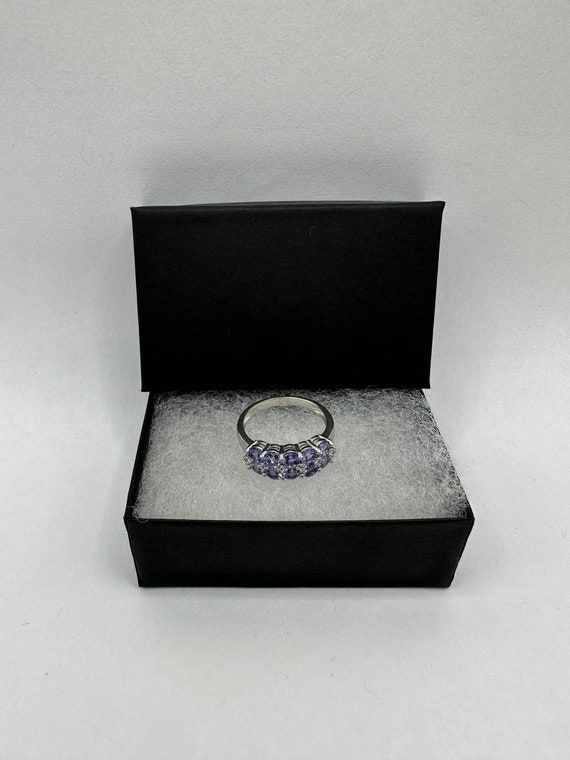 Vintage Blue Tanzanite Wedding Ring Band 925 Ster… - image 9