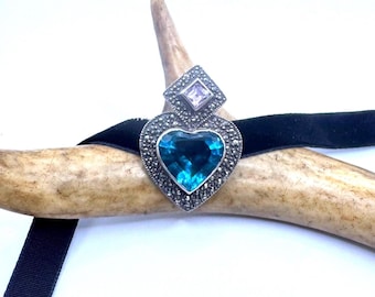 Vintage Marcasite Heart Brooch: Deco Sterling Silver Pin
