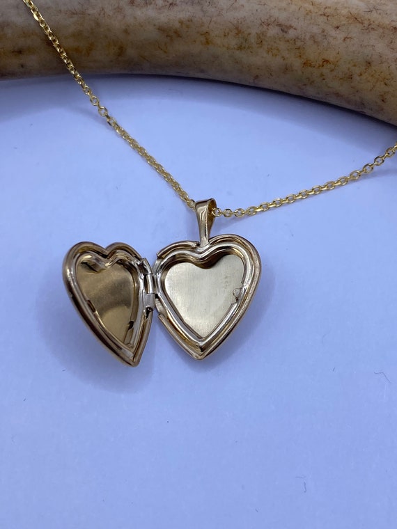 Vintage Gold Locket | Tiny 9k Gold Filled Heart P… - image 2