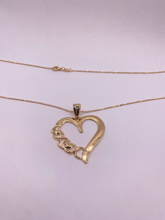 Vintage 9k Gold Filled Large Statement Heart on a… - image 4
