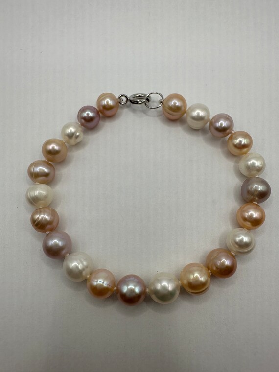 Vintage Pink and White Pearl Hand Knotted Bracele… - image 6