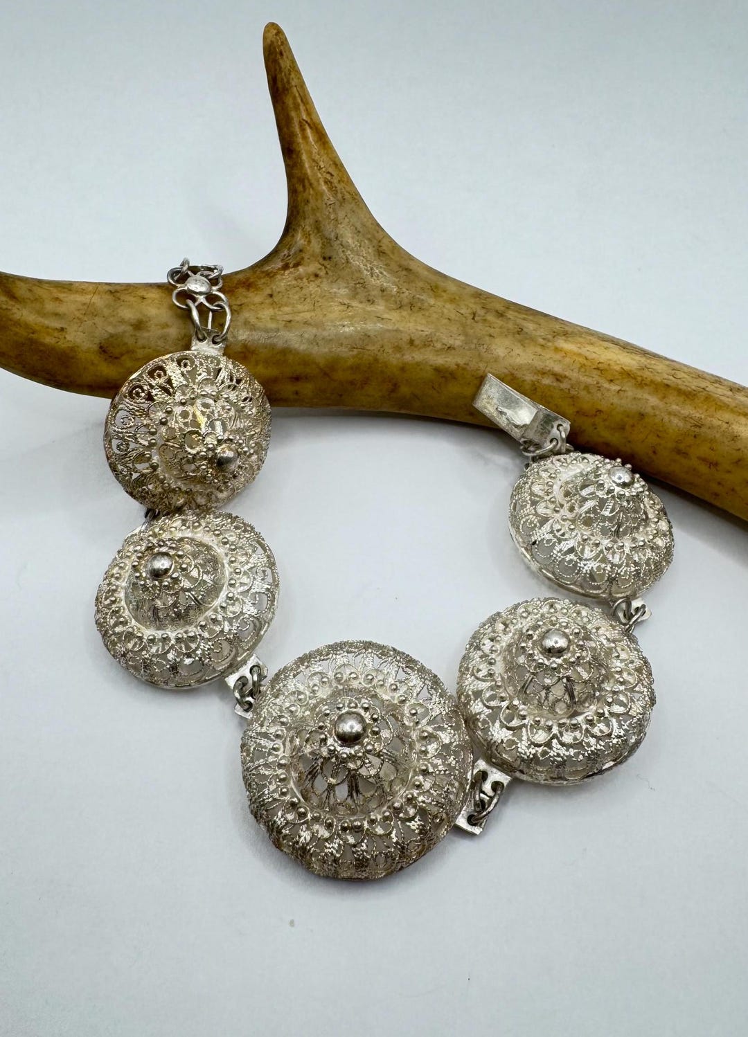 希少 ヴィンテージ ブレスレット シルバー 925 花 フラワー アメリカ