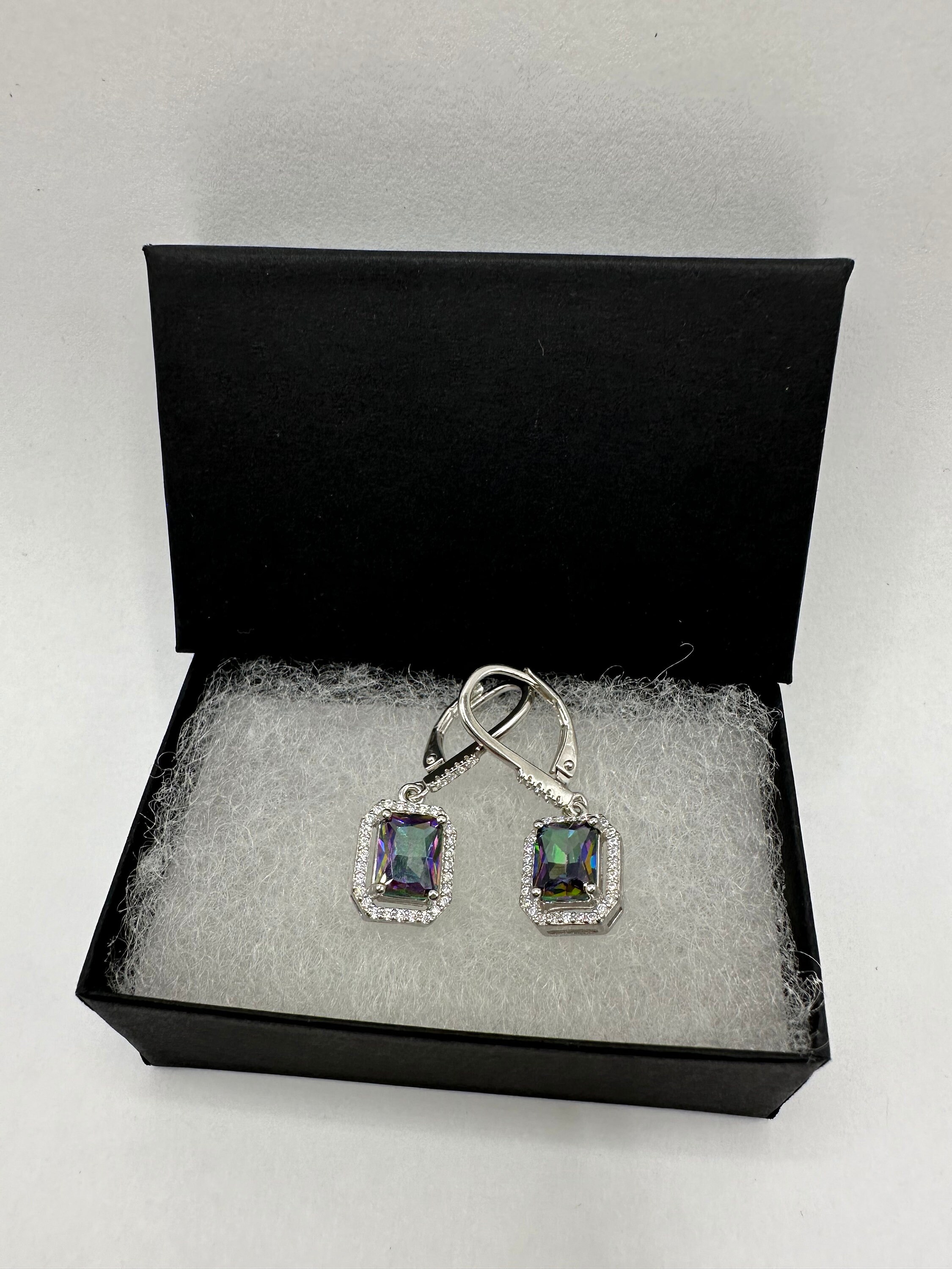 Orecchini A Borchie Argento Con Topazio Mistico E Opale Lavanda – 5x7mm, Regalo Donna - Foto 2