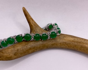 ヴィンテージ アベンチュリン バングルブレスレット：翡翠グリーンの