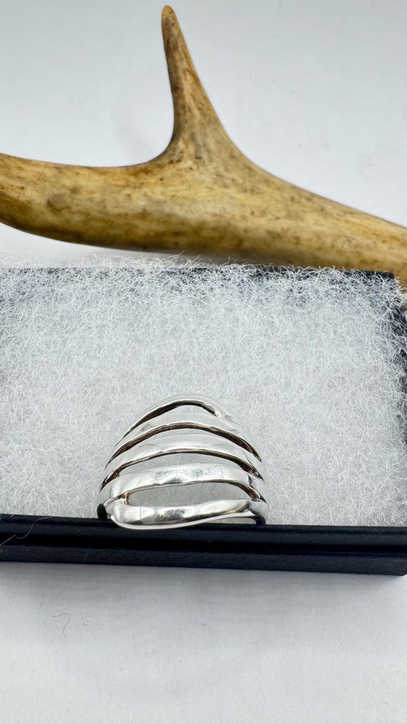 Vintage Boho Sterling Silver Statement Ring - Siz… - image 4