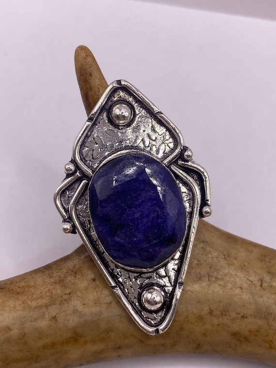 Vintage Raw Blue Sapphire Ring