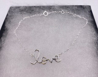 Bracciale In Argento Sterling 925 Con Ciondolo A Chiave Love E Zirconia – Blu Capri, Regolabile