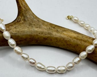 Vintage Pearl Tennis Bracelet: Gold Filled Stacking