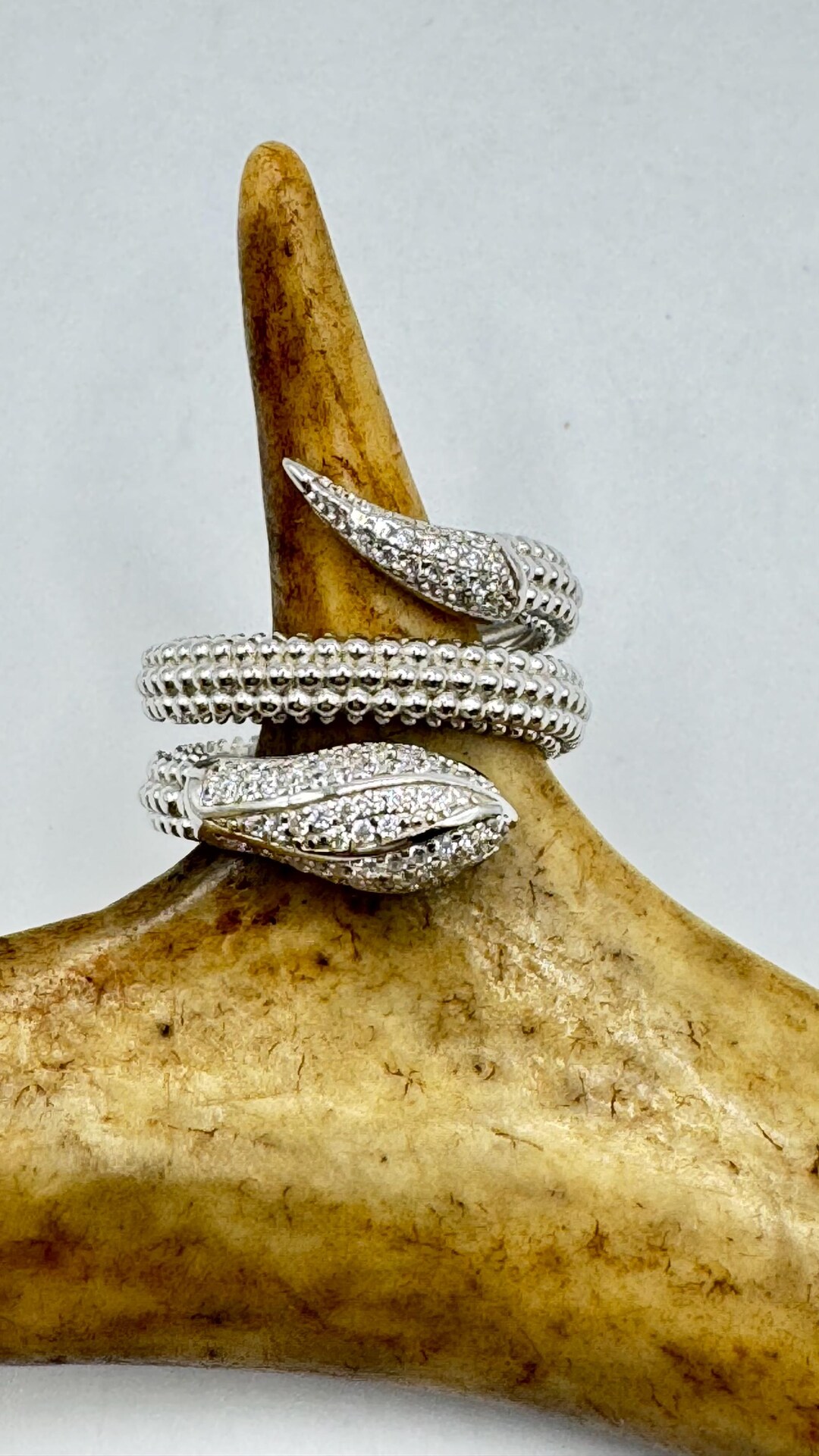 Vintage Sterling Silver Snake Ring: Adjustable Serpent Band - Etsy
