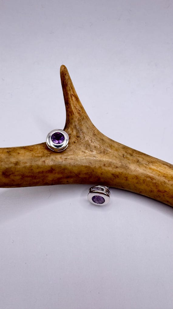 Vintage Amethyst Sterling Silver Stud Earrings