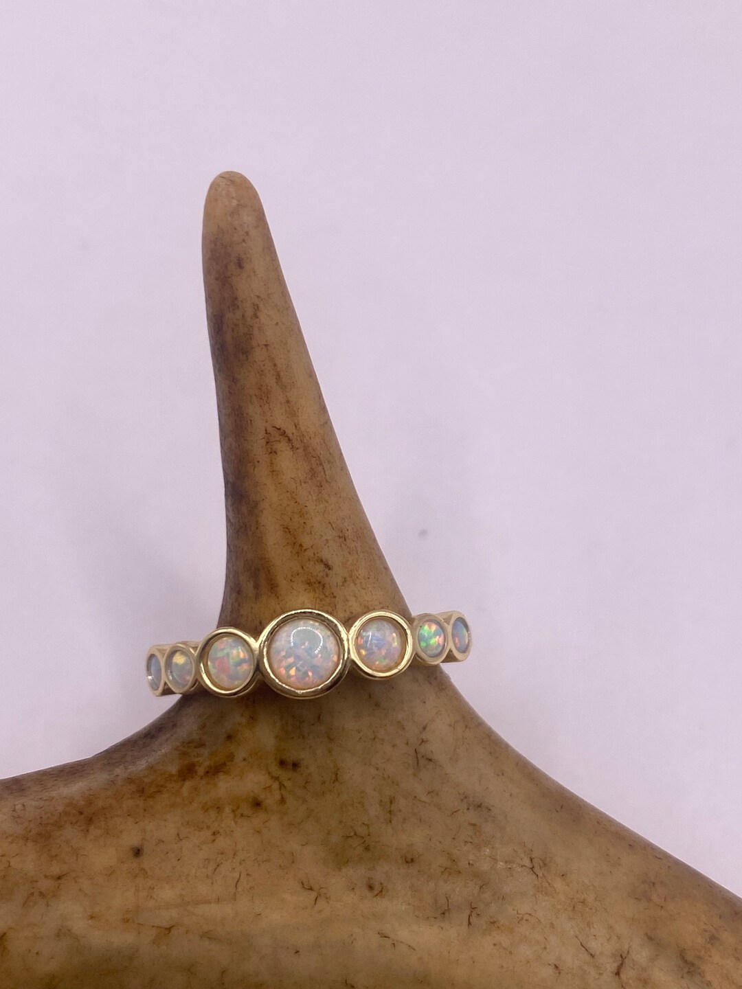 Vintage Fire Opal Stacking Promise Ring - Golden 925 Sterling Silver - Etsy