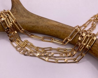 Vintage Gold Bracelet | 9k GF Flat Mariner Anchor Chain Link for 