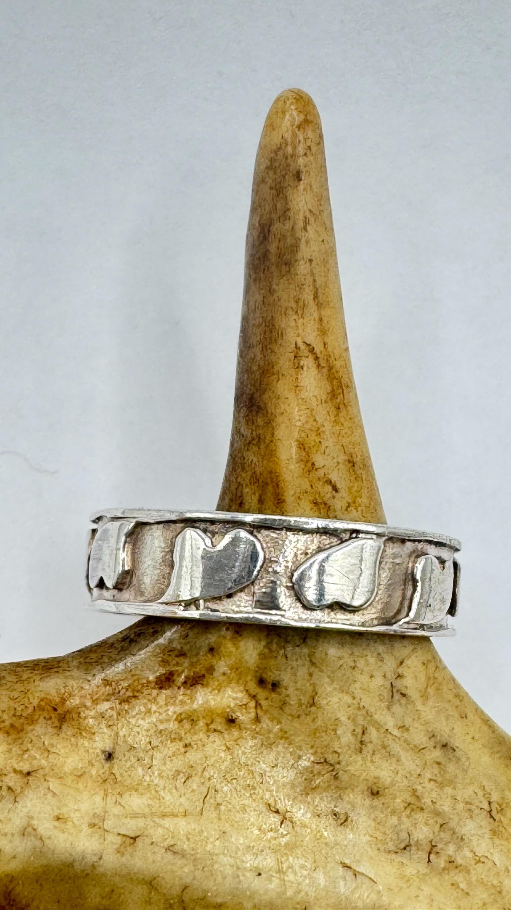 Vintage Silver Heart Boho Cocktail Ring 925 Sterling Antique Wedding Engagement Band | Elijah collection