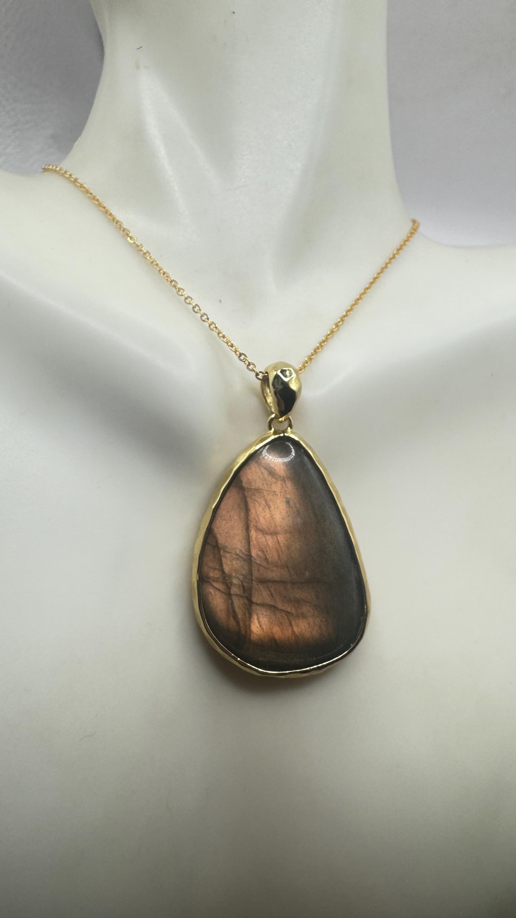 Vintage Rainbow Labradorite Gold Filled Choker Pendant Necklace - Etsy