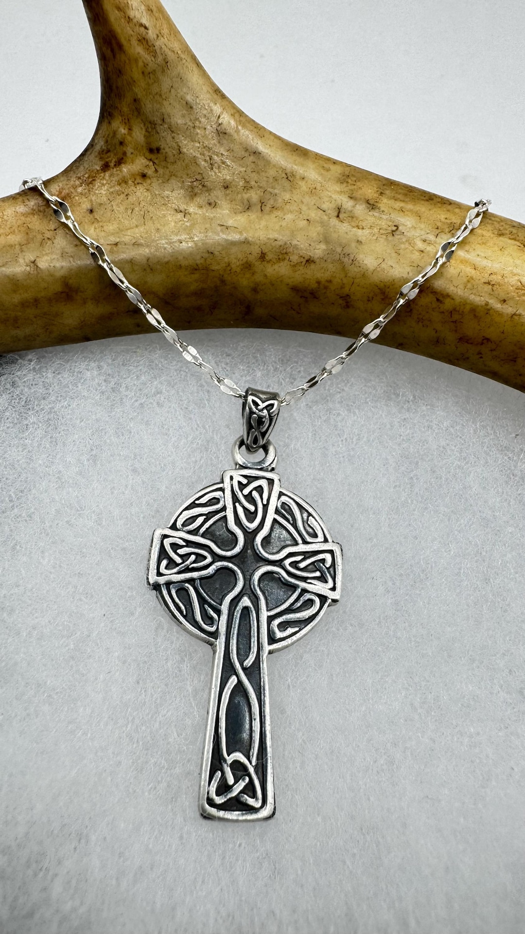 Vintage Sterling Silver Celtic Cross Pendant Necklace - Etsy