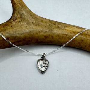 Vintage winzige Mini Floating Heart Halskette zierliche 925 Sterlingsilberkette, zartes Design Layered-Stapel-Look