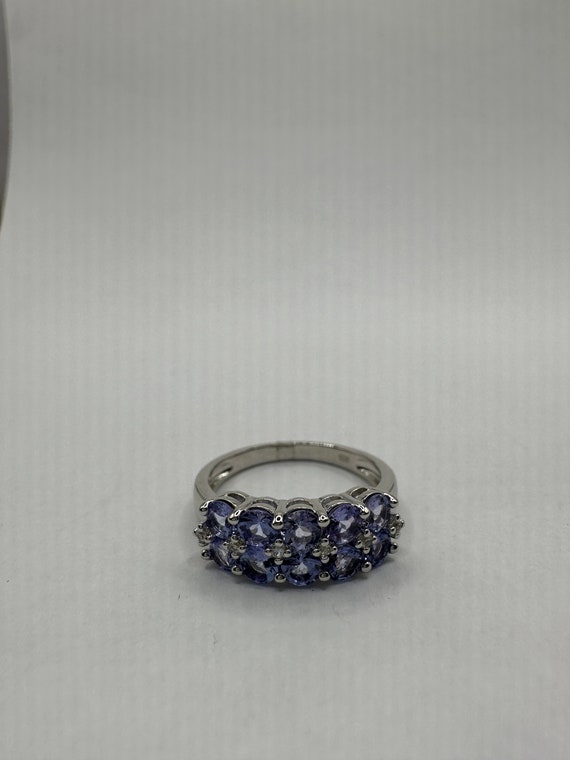 Vintage Blue Tanzanite Wedding Ring Band 925 Ster… - image 6