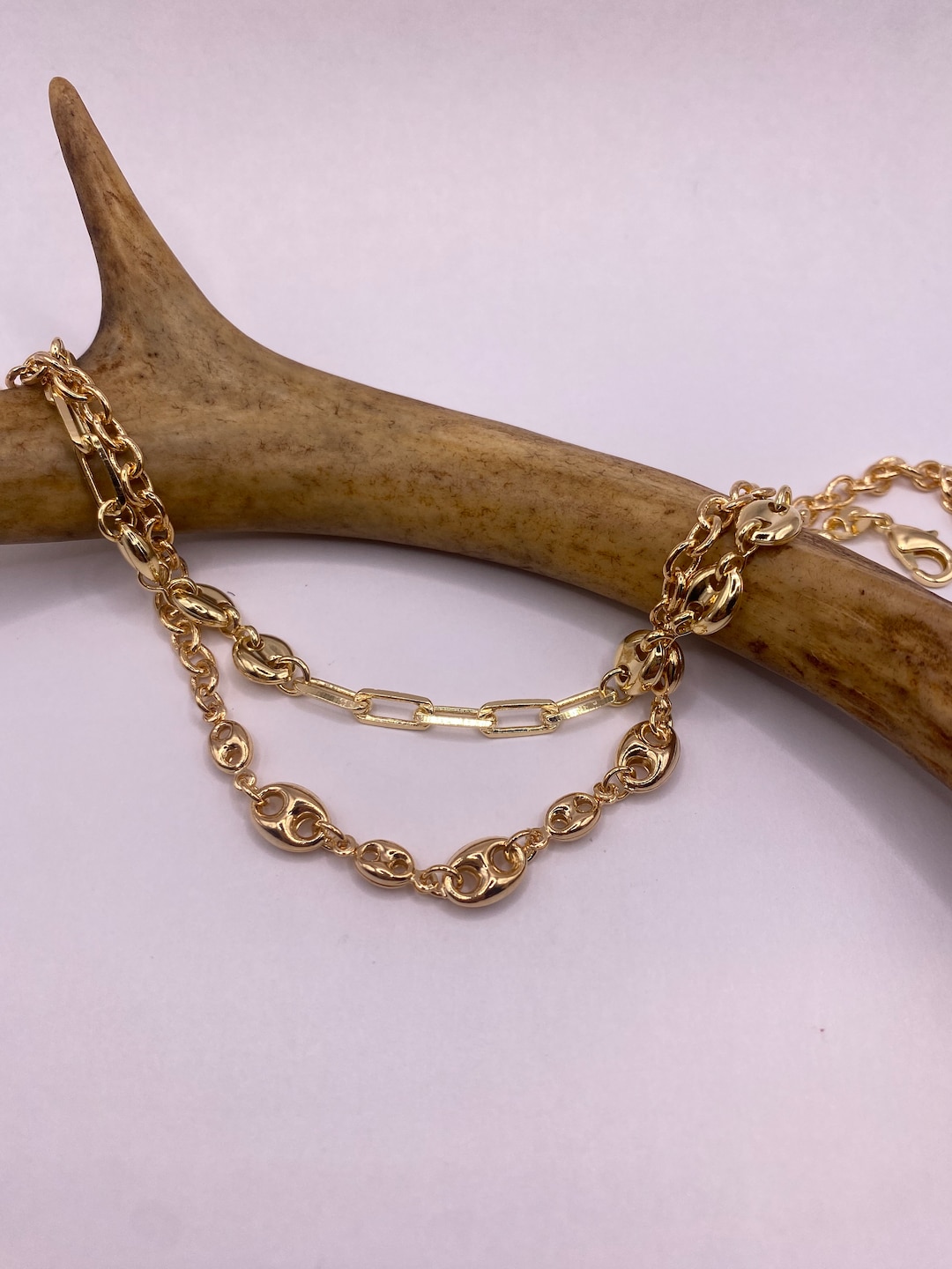 ヴィンテージ風ゴールドフィルドチェーン | 重ね付けできるレイヤード