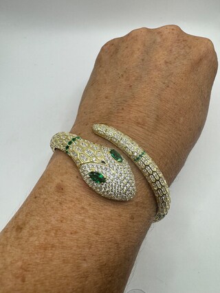 Bracciale Gotic A Serpente Vintage - Argento, Rigido, Regolabile, A Mezza Apertura, Fatto A Mano, Gioiello Impilabile Per Donna E Ragazza