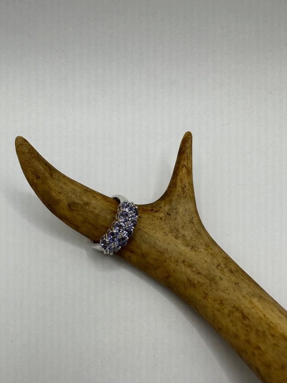 Vintage Blue Tanzanite Wedding Ring Band 925 Ster… - image 1