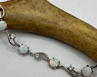 Vintage White Fire Opal Bracelet 925 Sterling Silver - Etsy