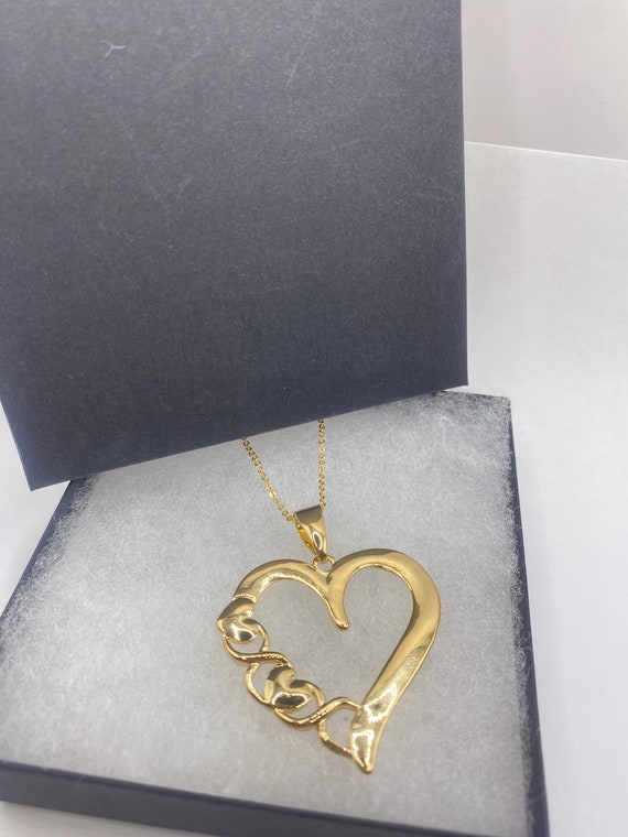 Vintage 9k Gold Filled Large Statement Heart on a… - image 7