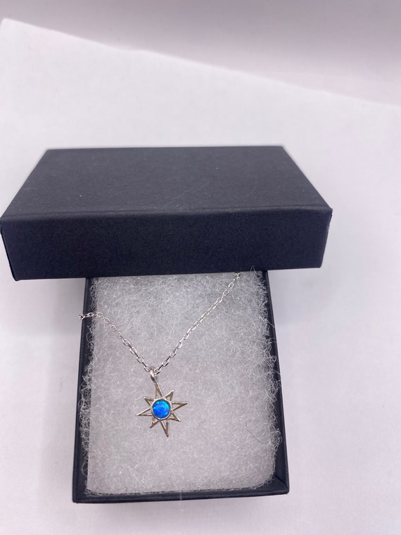 Vintage tiny opal star on a chain minimalist neck… - image 7