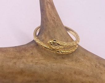 Anillo de serpiente de oro vintage: anillo de serpiente de plata de ley 925