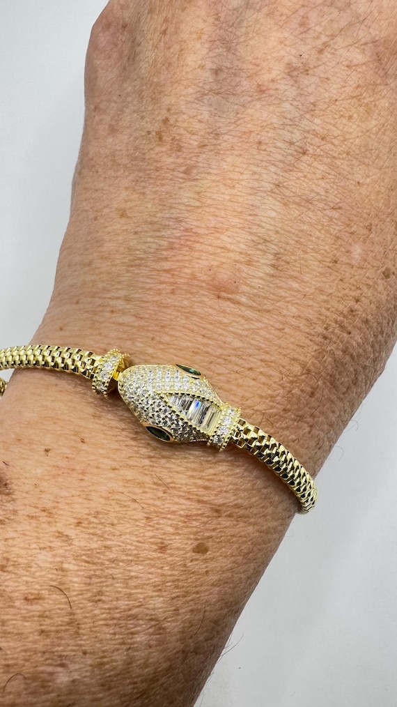 ヴィンテージ スネーク メッシュ ブレスレット – 925 スターリング