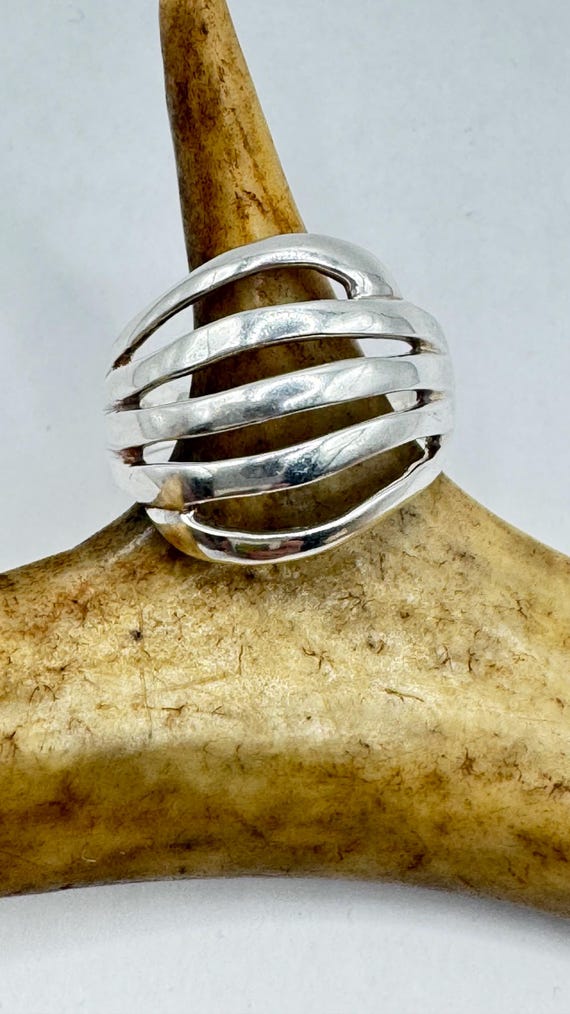 Vintage Boho Sterling Silver Statement Ring - Siz… - image 2
