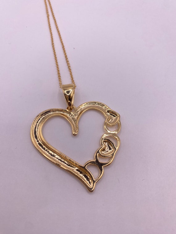 Vintage 9k Gold Filled Large Statement Heart on a… - image 6